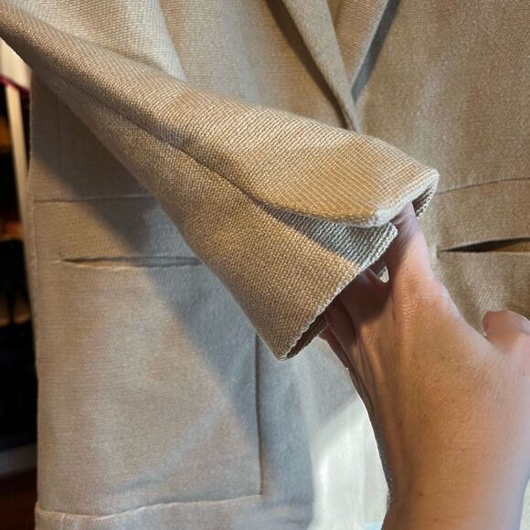 Zara Textured Weave Oversized Tan Blazer - Picture 7 of 7